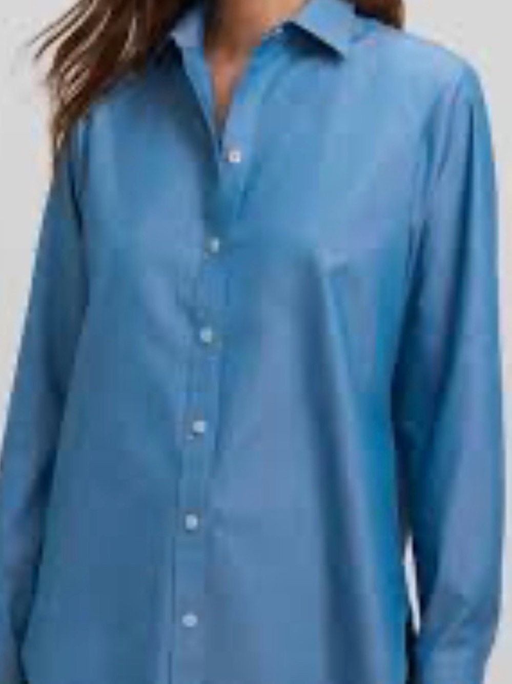 Foxcroft Light Blue Button-Down Shirt-Wrinkle Free
